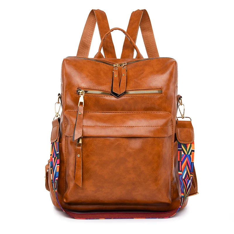 sac à dos femme vintage coloris marron 