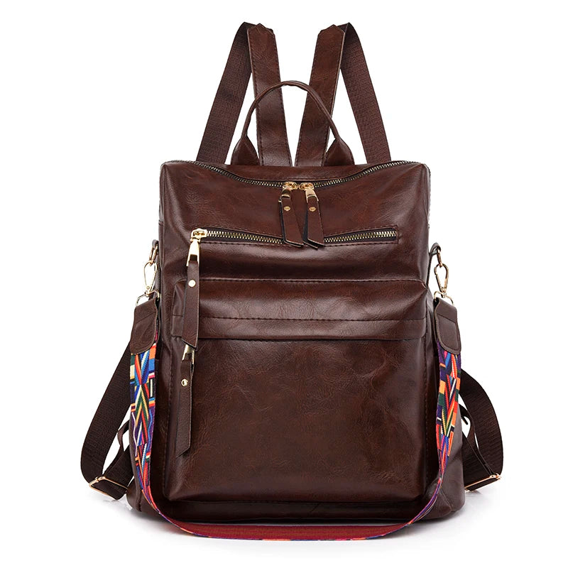 sac à dos femme vintage coloris marron foncé 
