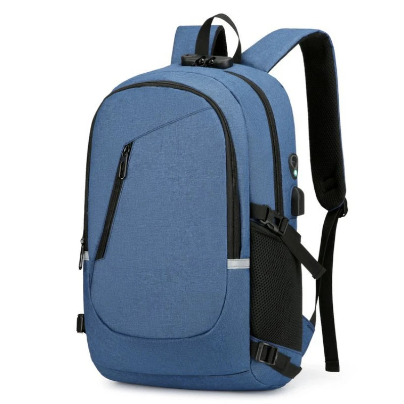 sac à dos inviolable bleu vu de profil