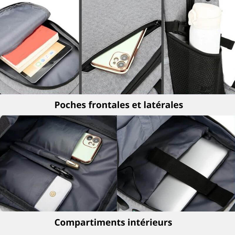 sac à dos inviolable compartiments multiples