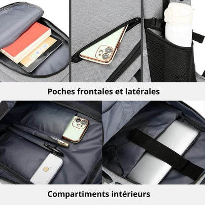 sac à dos inviolable compartiments multiples