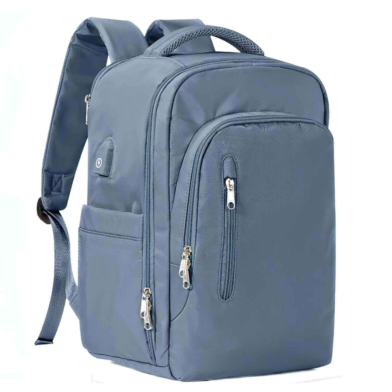 sac à dos 40 30 20 cm couleur bleu foncé vue de profil