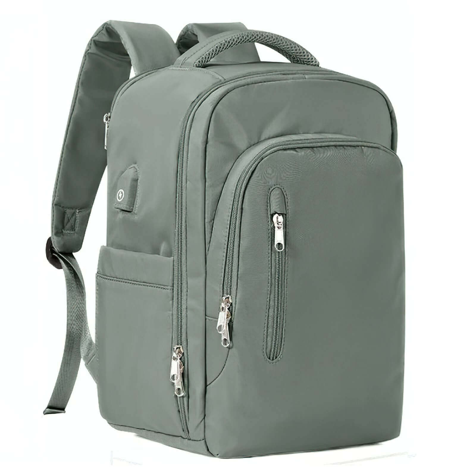 sac à dos 40 30 20 cm couleur vert foncé vue de profil