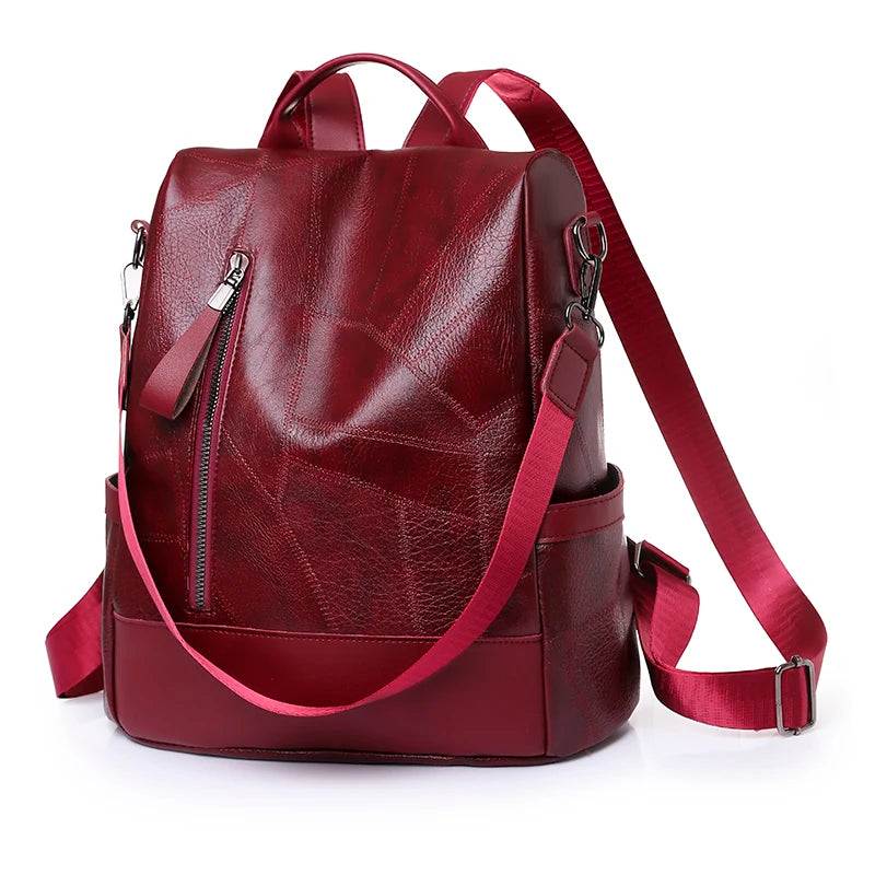 sac à dos femme tendance 2024 coloris rouge vue de face