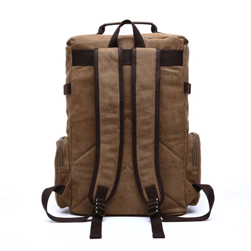 sac à dos moto vintage marron vue de l'arrière