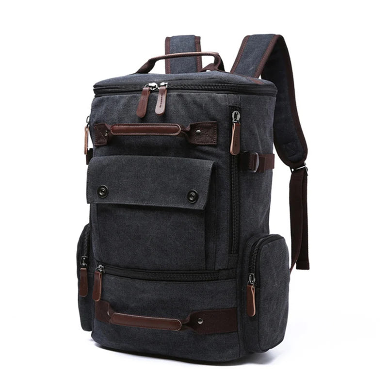 sac à dos moto vintage noir vue de profil