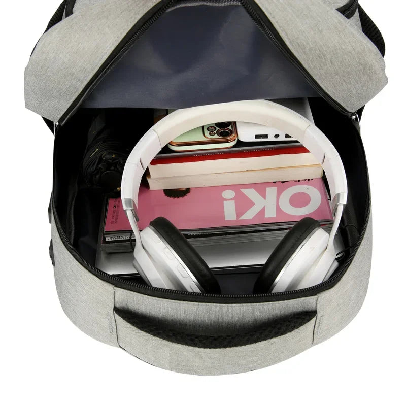 sac à dos ordinateur avec compartiment isotherme gris intérieur