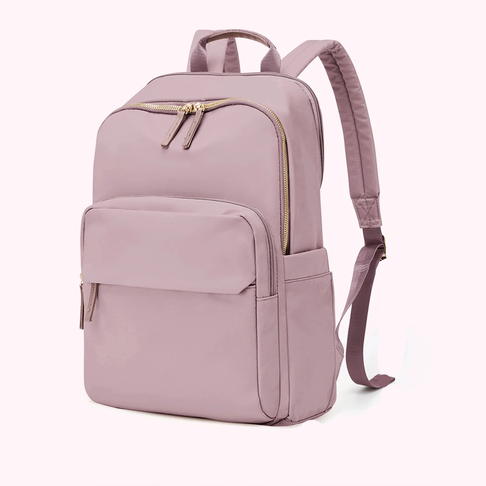 sac à dos ordinateur pour femme léger coloris rose vue de face