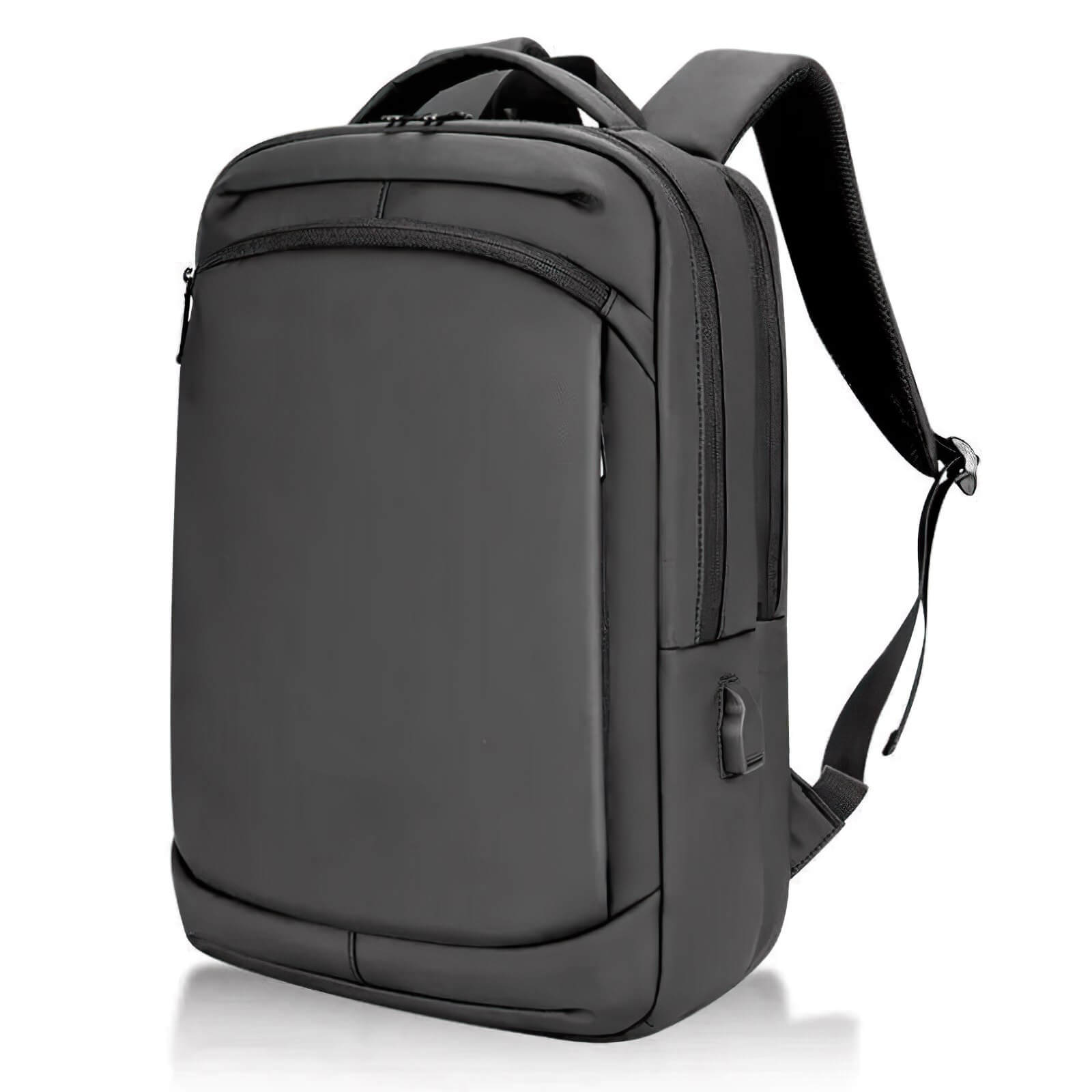 sac à dos pour ordinateur en voyage d'affaires couleur noir vue de profil
