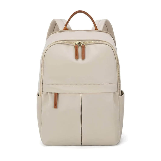 sac à dos de ville pour femme léger couleur beige vue de face