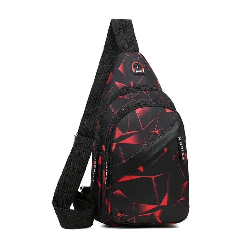 sac de poitrine futuriste pour homme coloris rouge vue de face