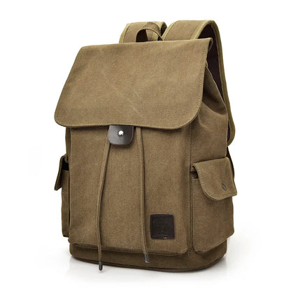 sac en toile vintage couleur marron vue de profil