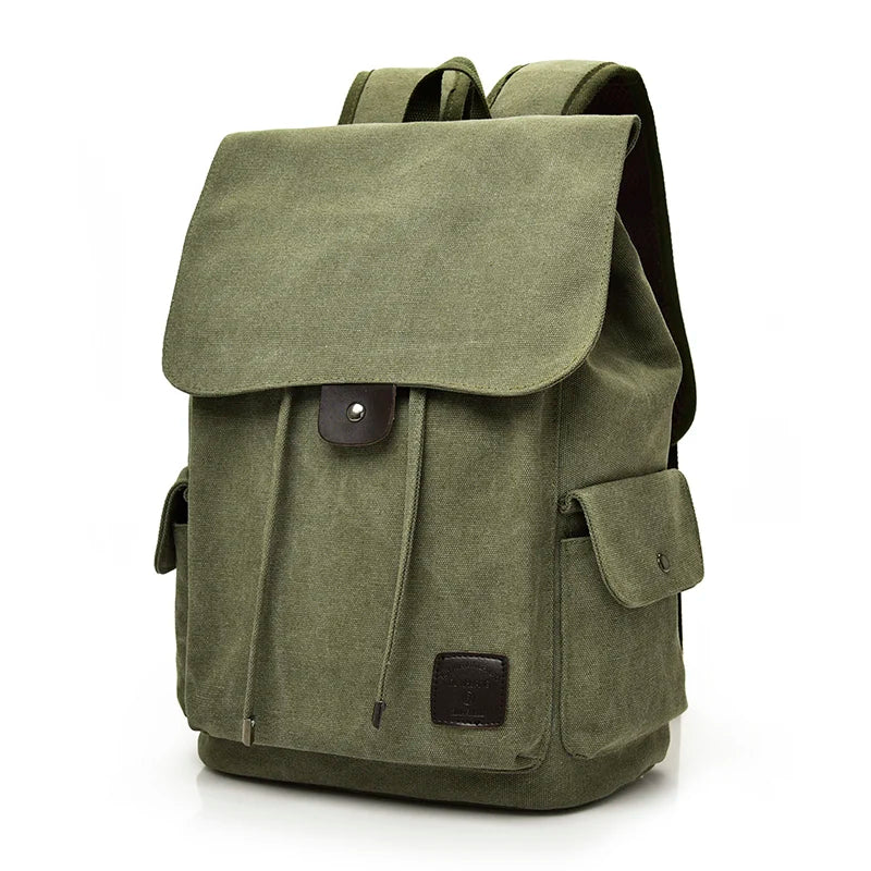 sac en toile vintage couleur vert militaire vue de face