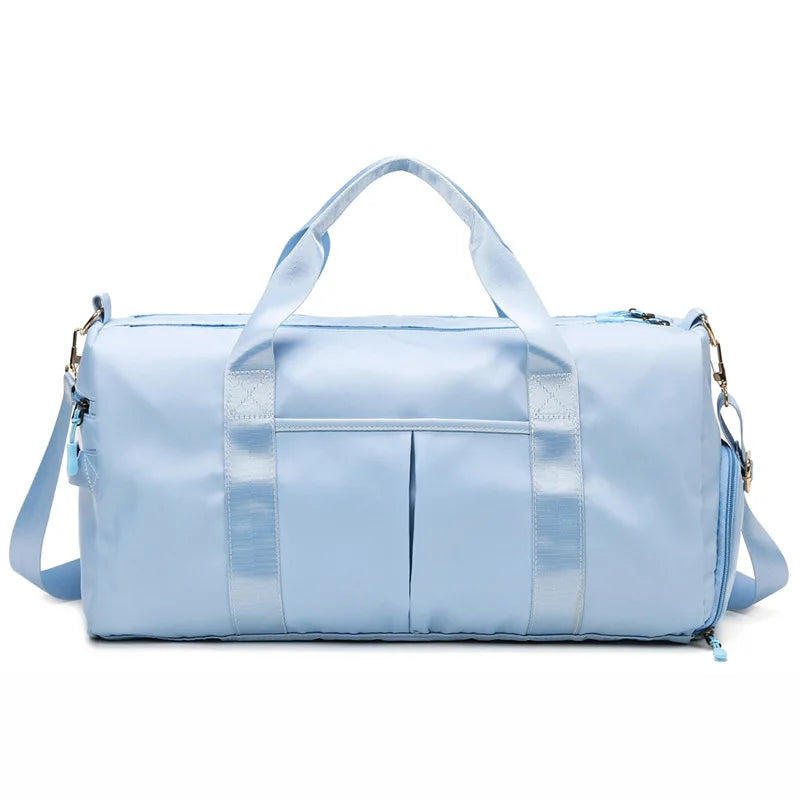 sac de voyage week end pour femme bleu vue de face