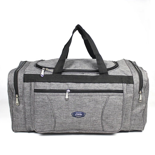 sac week-end en tissu gris vue de face