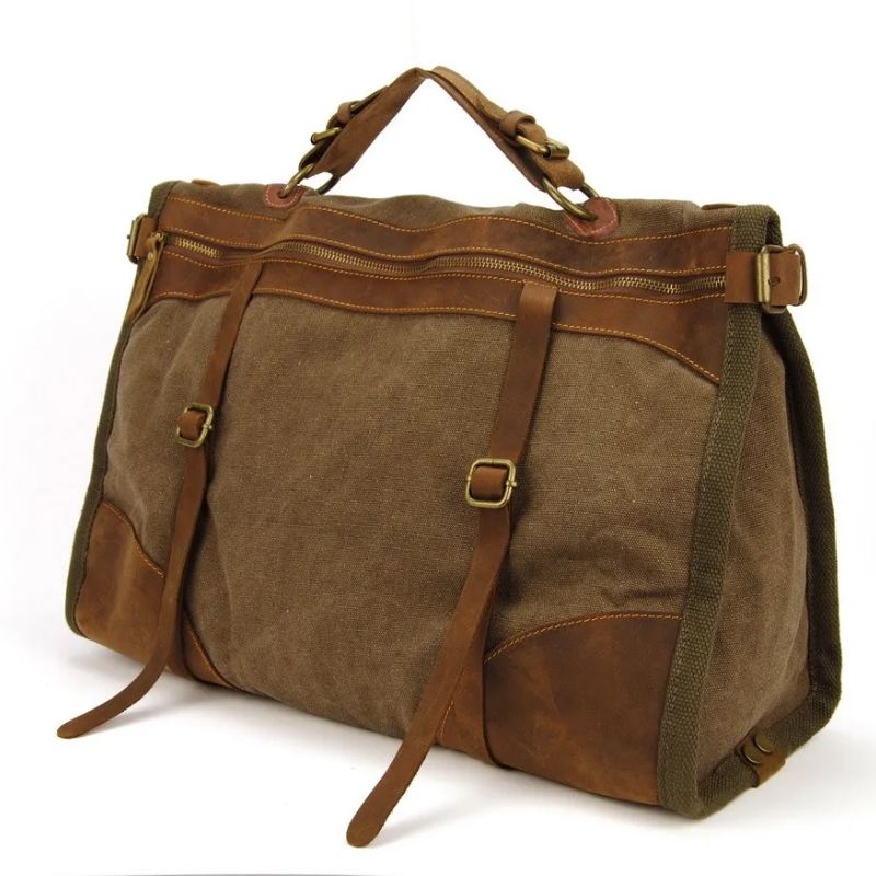 sac week end vintage couleur café