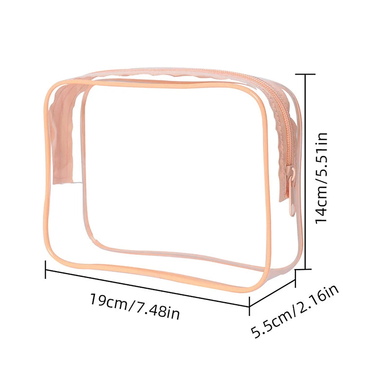 trousse de toilette transparente pour avion couleur beige