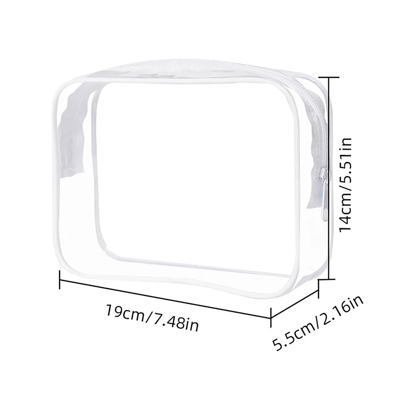 trousse de toilette transparente pour avion couleur blanche