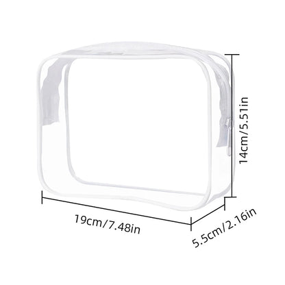 trousse de toilette transparente pour avion couleur blanche