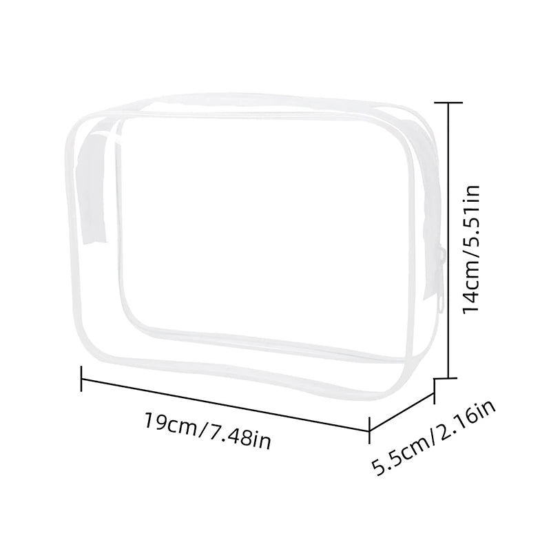 trousse de toilette transparente pour avion couleur blanche