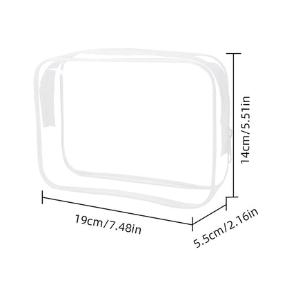 trousse de toilette transparente pour avion couleur blanche