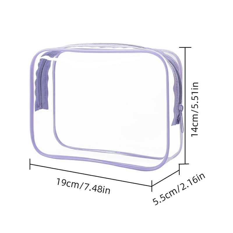 trousse de toilette transparente pour avion couleur violet