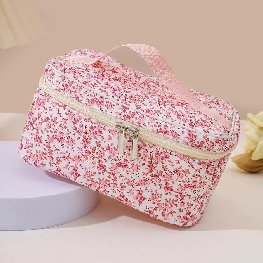 trousse de toilette vanity femme couleur rose foncé