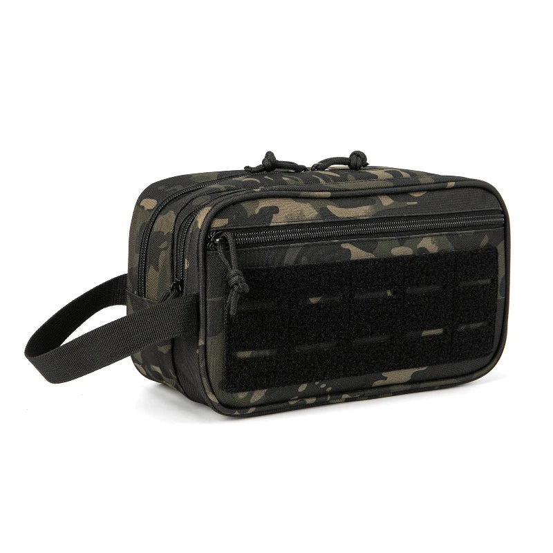 trousse de toilette camouflage noir militaire vue de face