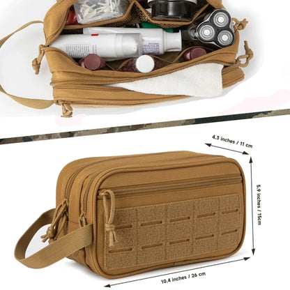 trousse de toilette militaire tactique coloris khaki vue de l'interieur