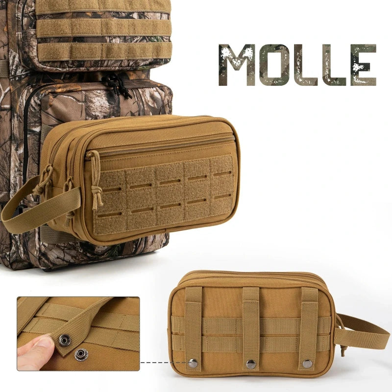 trousse de toilette militaire tactique coloris khaki avec système molle 