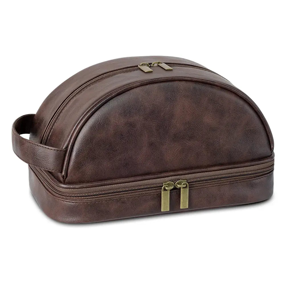 trousse de toilette vintage originale vue de face coloris marron foncé