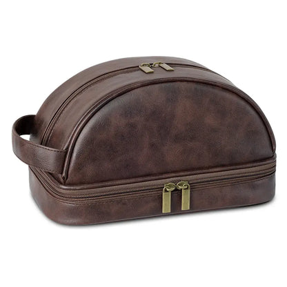 trousse de toilette vintage originale vue de face coloris marron foncé