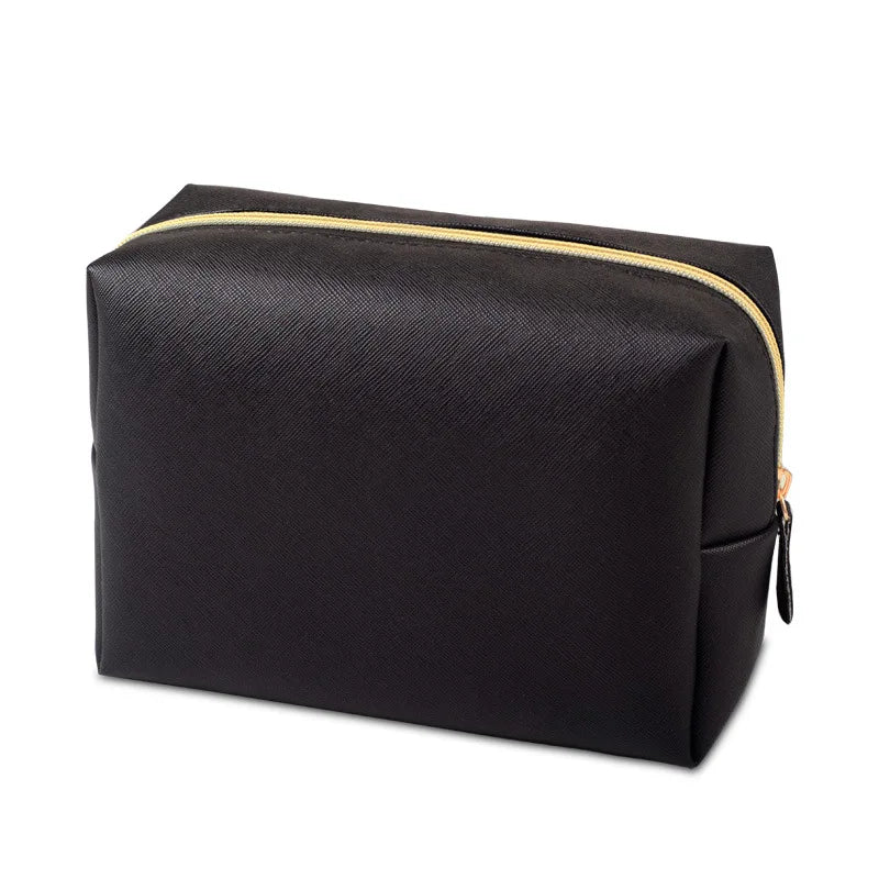 trousse de toilette xxl pour femme noir vue de profil 