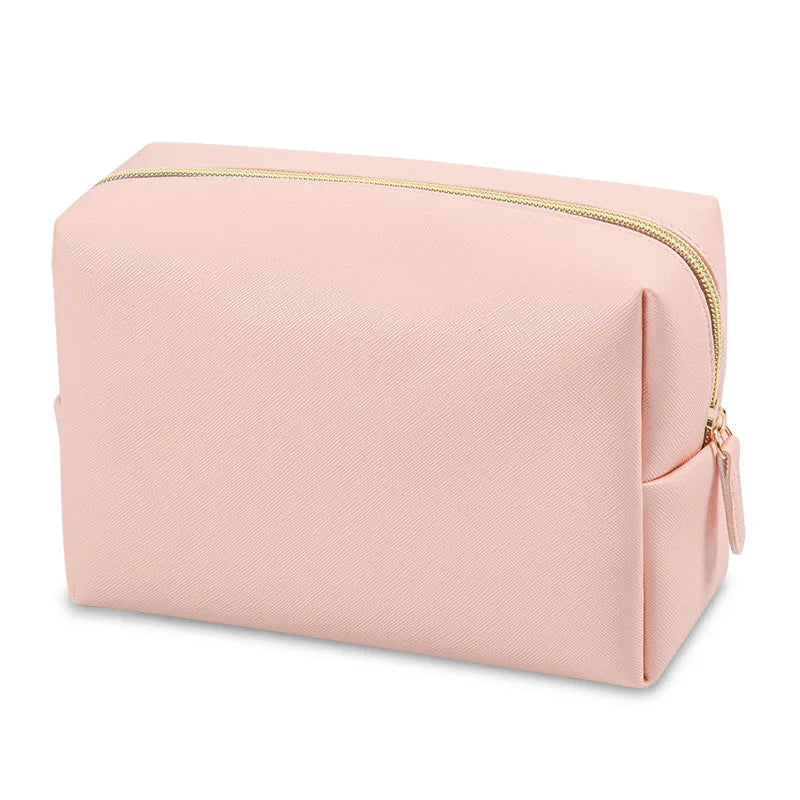 trousse de toilette xxl pour femme rose vue de profil 