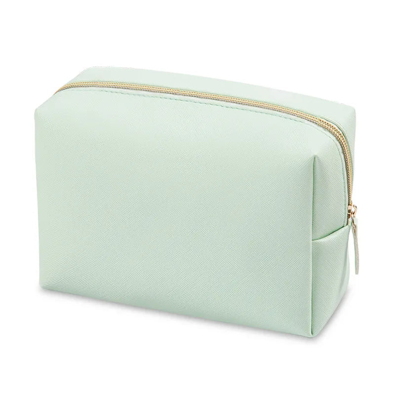 trousse de toilette xxl pour femme vert clair vue de profil 