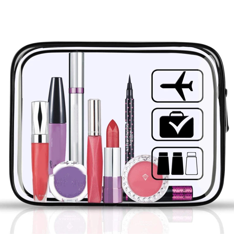 trousse transparente pour avion vue de face