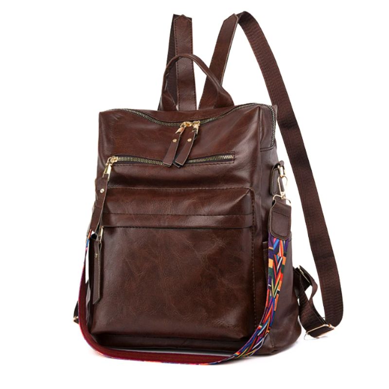vue de biais du sac à dos femme vintage 