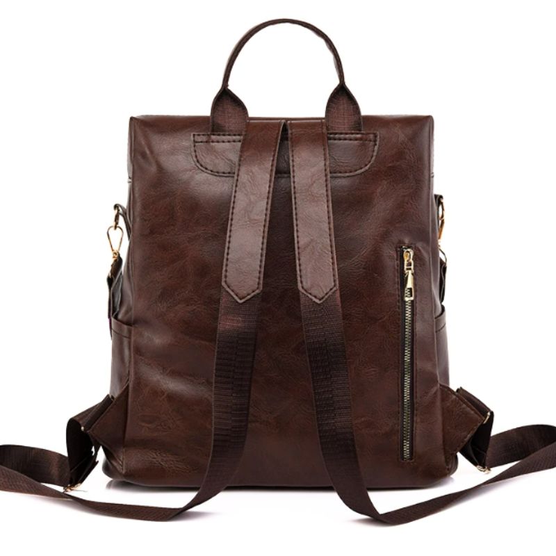vue de dos du sac à dos femme vintage 